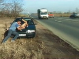 Hungarian Street Hooker Fucked By The Busy Road In Broad Daylight