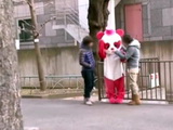 Mascot Girl Gets Fucked By Two Guys Who Took Her Home And Hard Fucked